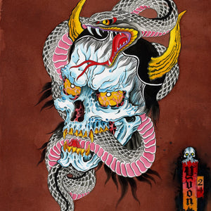 Chris Yvon's Untitled Giclée print showcasing bold tattoo-inspired design.