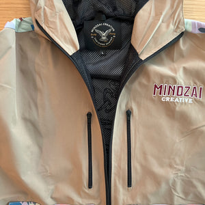Packaging shot of Thunder Bird jacket folded, ready for shipping from Mindzai Apparel.