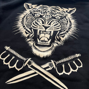 Speed Tiger Style Hoodie displayed flat – black hoodie with bold tiger graphic.