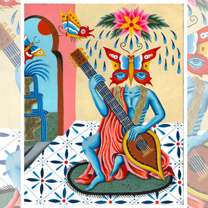 Close-up of Metamorphic Groove Giclée Print showcasing intricate details and vibrant colors.