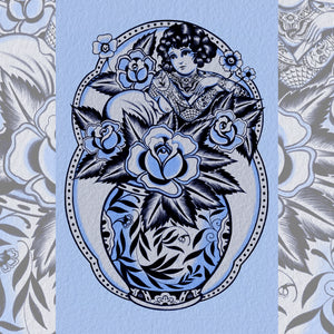 Blue Vase giclée print by Aaron Hindson – full front view.