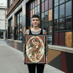 Woman with tattoos standing in front of an Iron & Ink Salon building