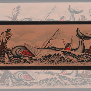 Close-up of Capsized limited-edition giclée print by Jon Garber showcasing detailed nautical artwork
