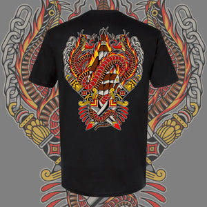 Burn Them All T-Shirt by Mors Tattoo – Limited edition tattoo-inspired graphic tee.