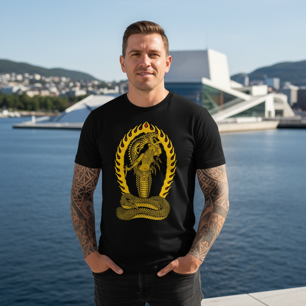 Full front view of Snake Charmer Tee — Mindzai Apparel streetwear.