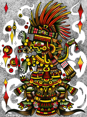 Aztec deity wall art