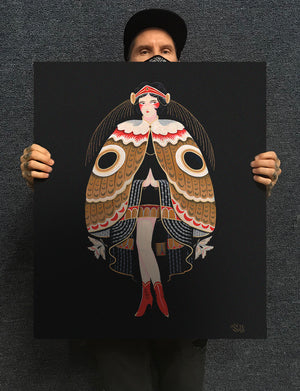 contemporary moth art