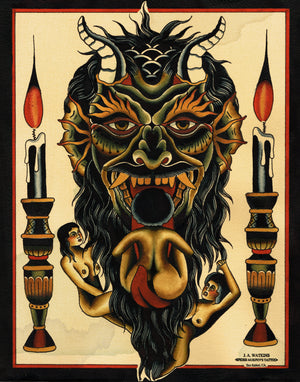 watercolor demon art