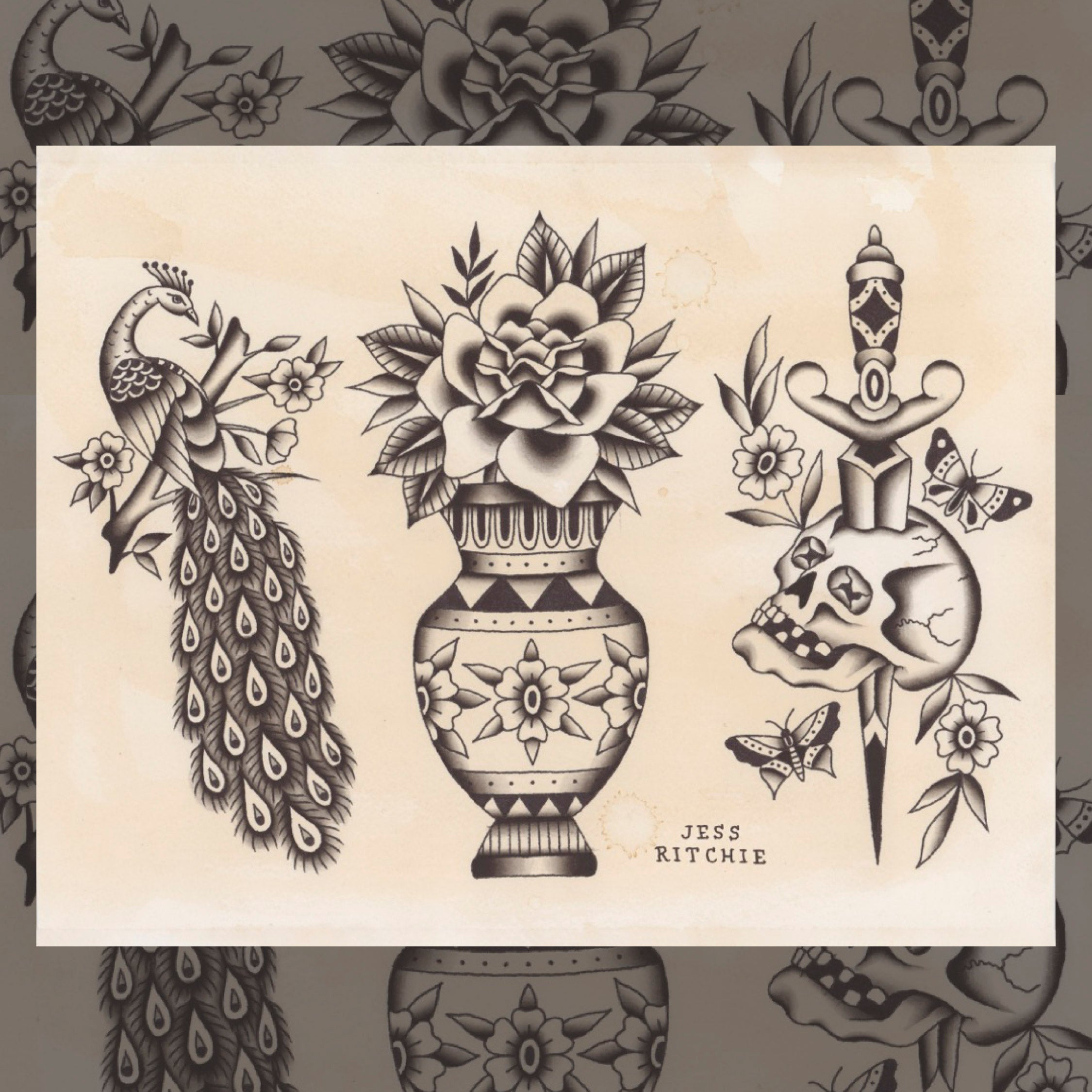 Flash sheet tattoo design