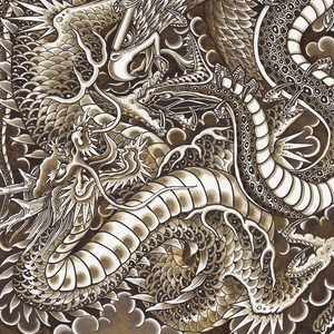 black and white dragon tattoo