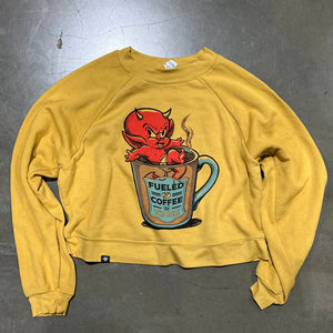 Side/back view of Hot Coffee Crop Tee showcasing fabric and fit