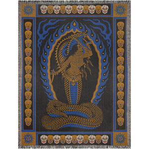 Snake Charmer Blanket by Mindzai Apparel – full 60×80″ woven cotton art throw.