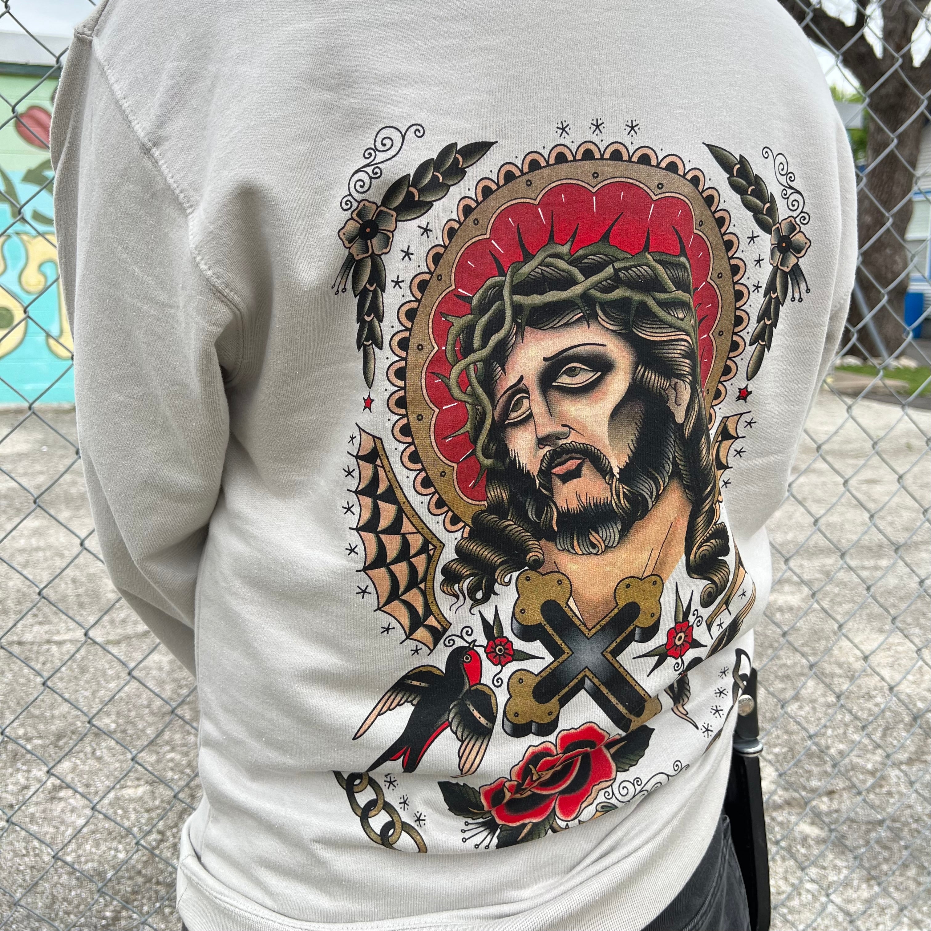 religious graphic hoodie