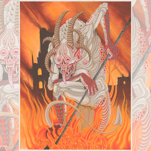 Stoker Giclée Print by Derek Noble – Dark surreal art on high-quality felt woven paper.