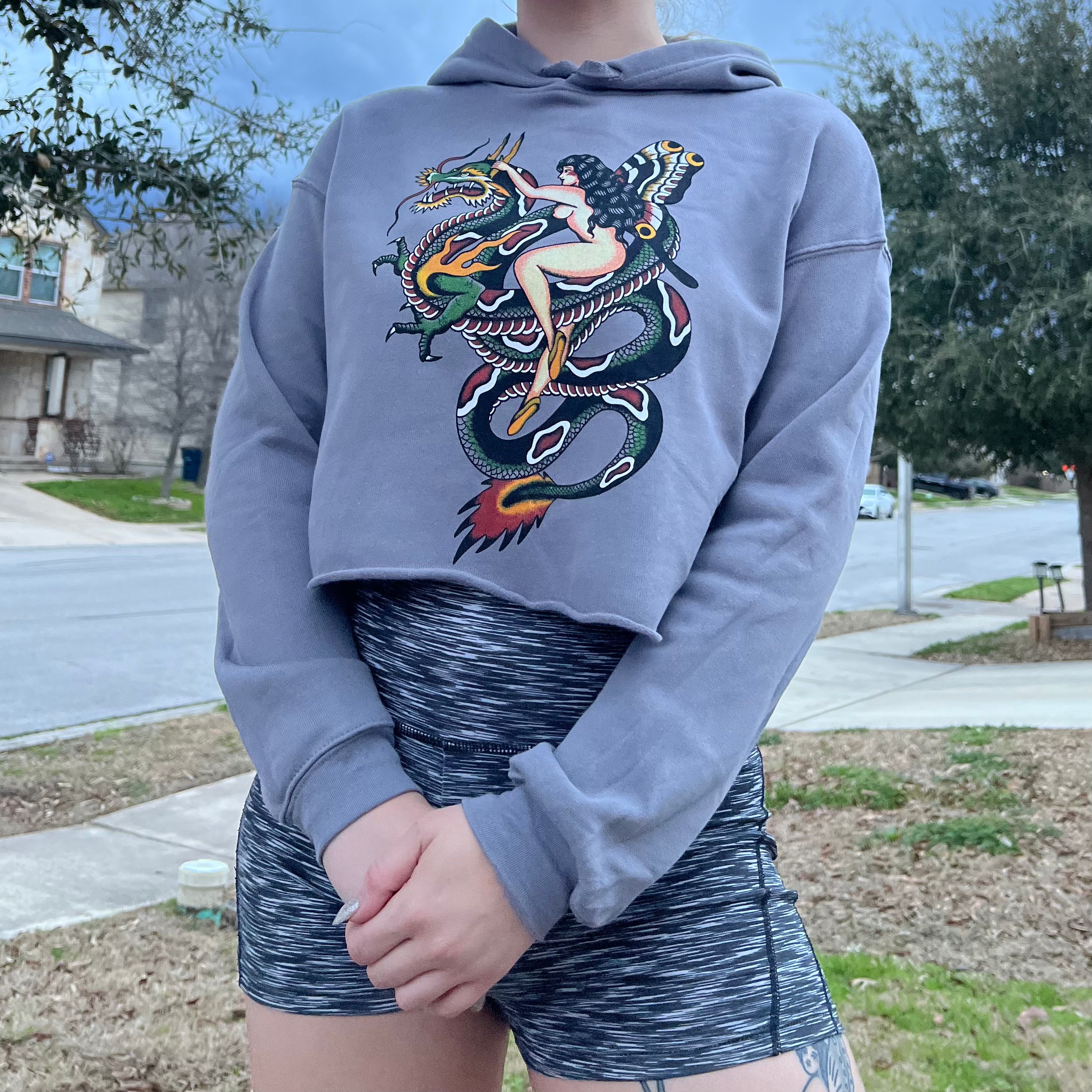 Dragon Ass Crop Hoodies