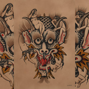 Devilish watercolor painting