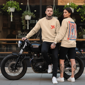 Flat-lay of Mindzai sweatshirt showing bold design and fit.