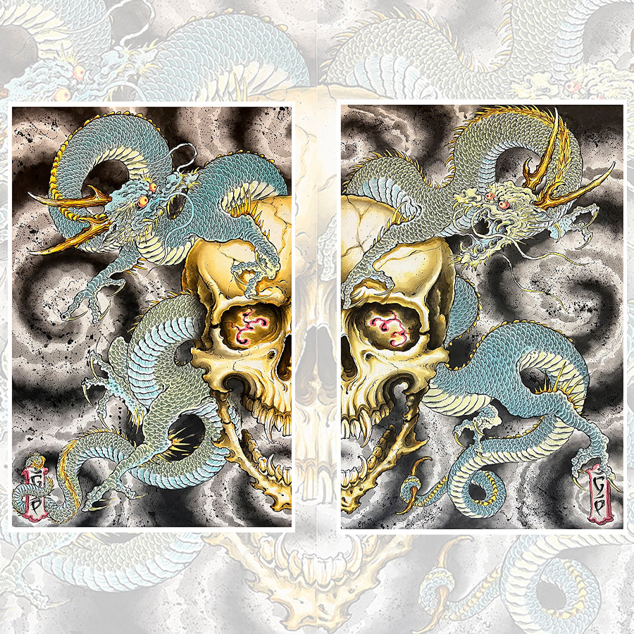 Flying Tiger” giclée art print by Giacomo Pompei on white background.