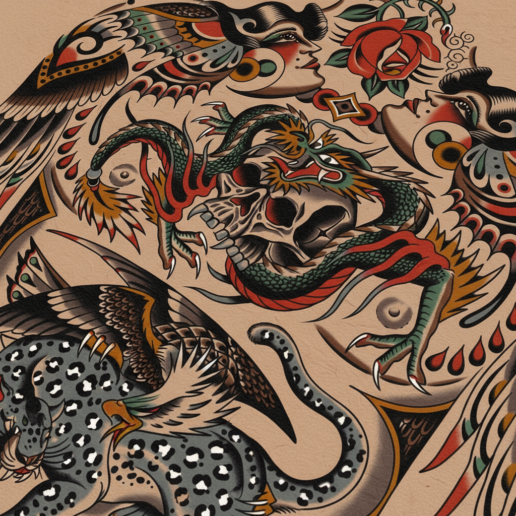 Close-up view of line work and shading in Clemens Hahn’s Full Frontal print.