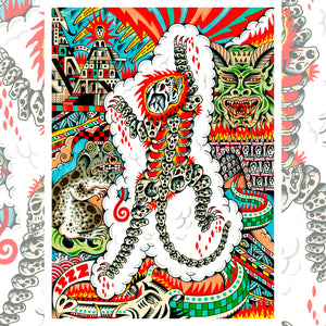 Capilli Panther Skull limited edition giclée art print