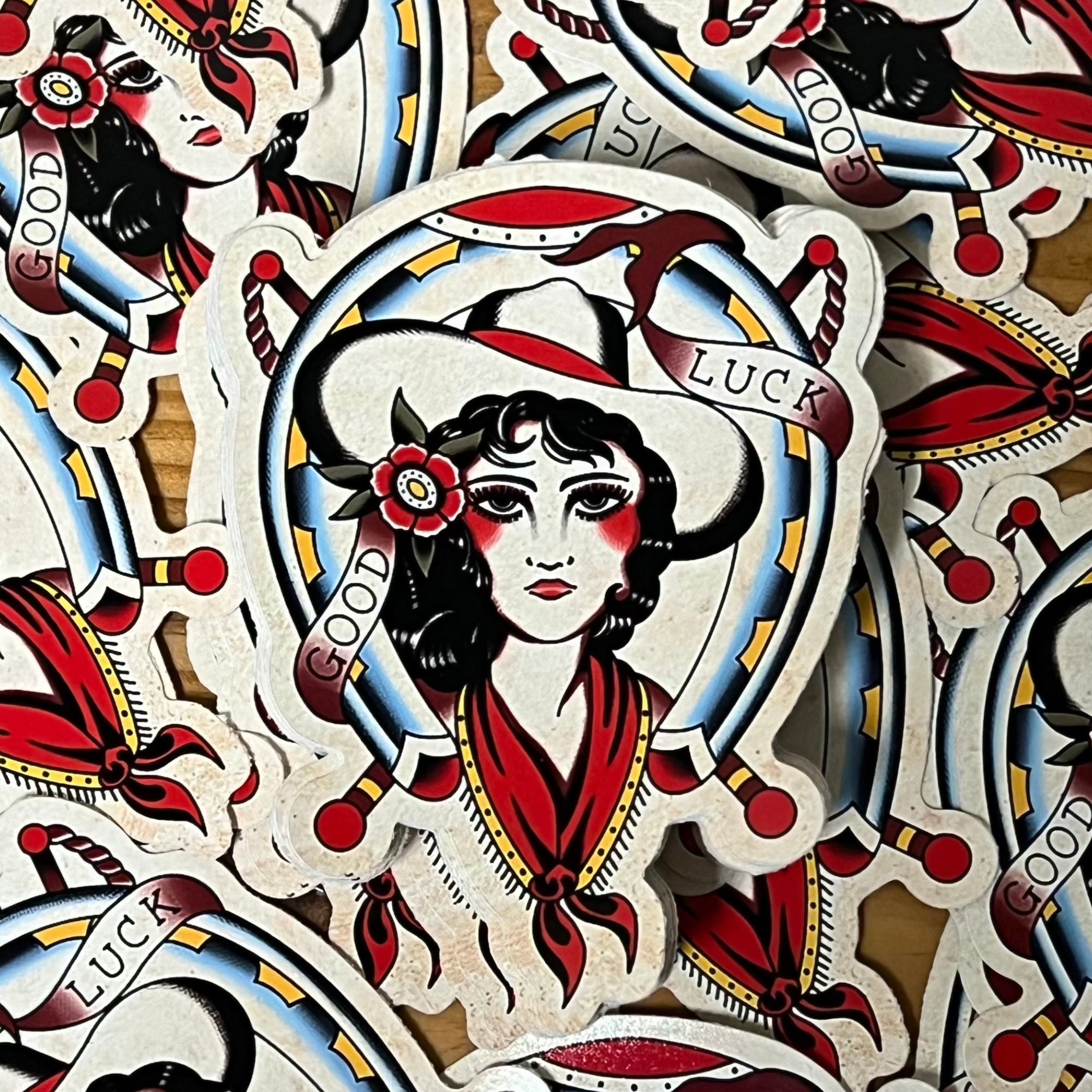 vintage pin-up sticker