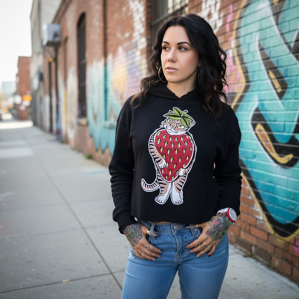 Juicy Cat Crop Hoodies