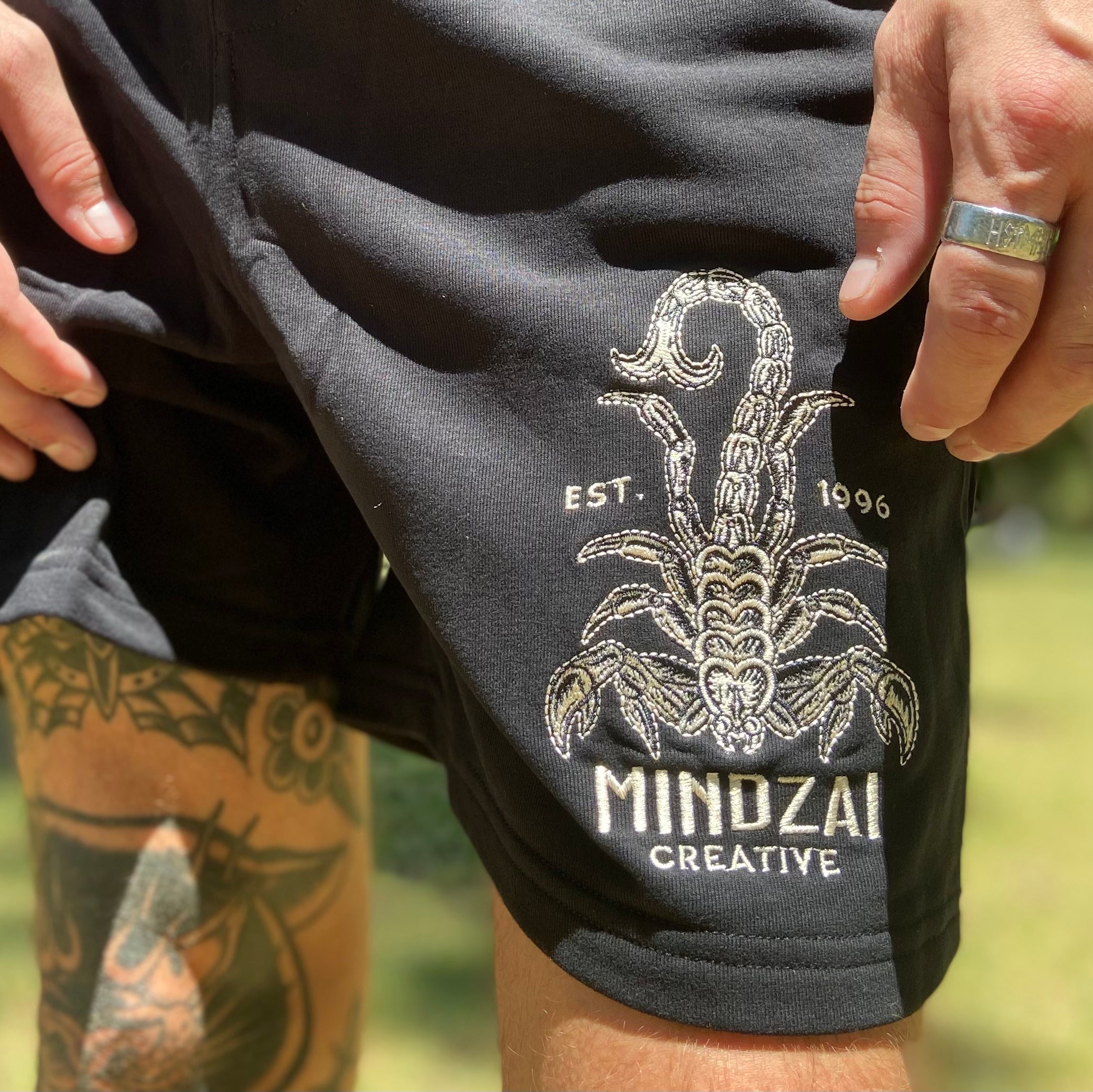 embroidered shorts for men