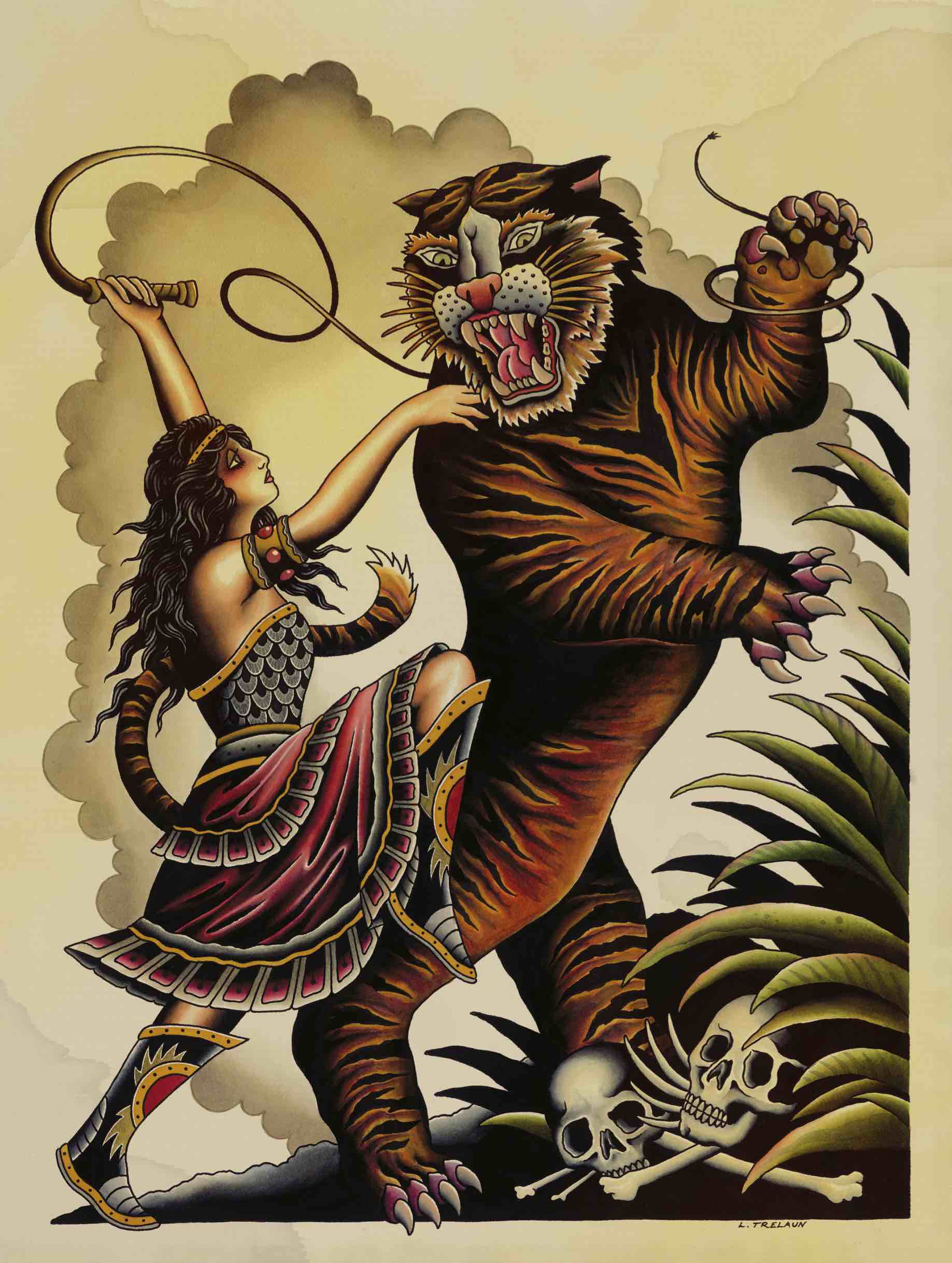 tiger and woman art