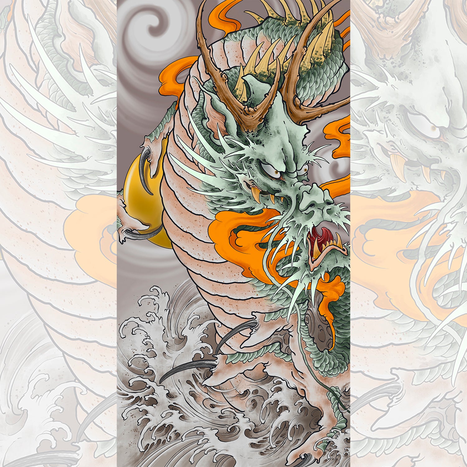Bill Canales - Water Dragon Limited Edition Canvas Print