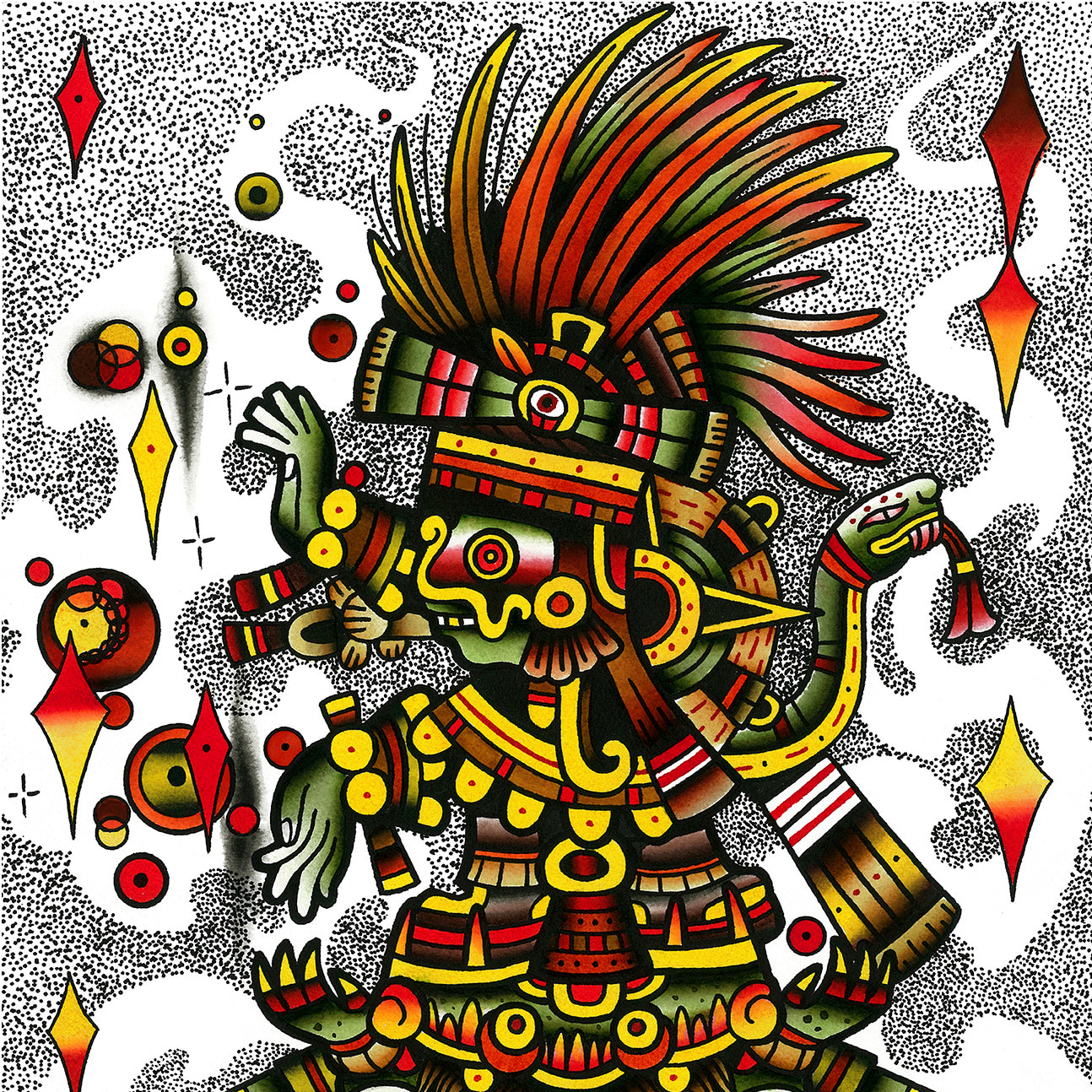 Aztec god of rain artwork