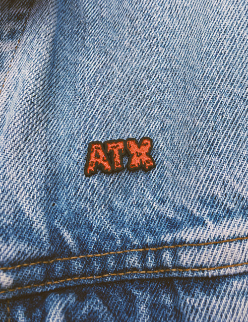 ATX Red Glitter Pin