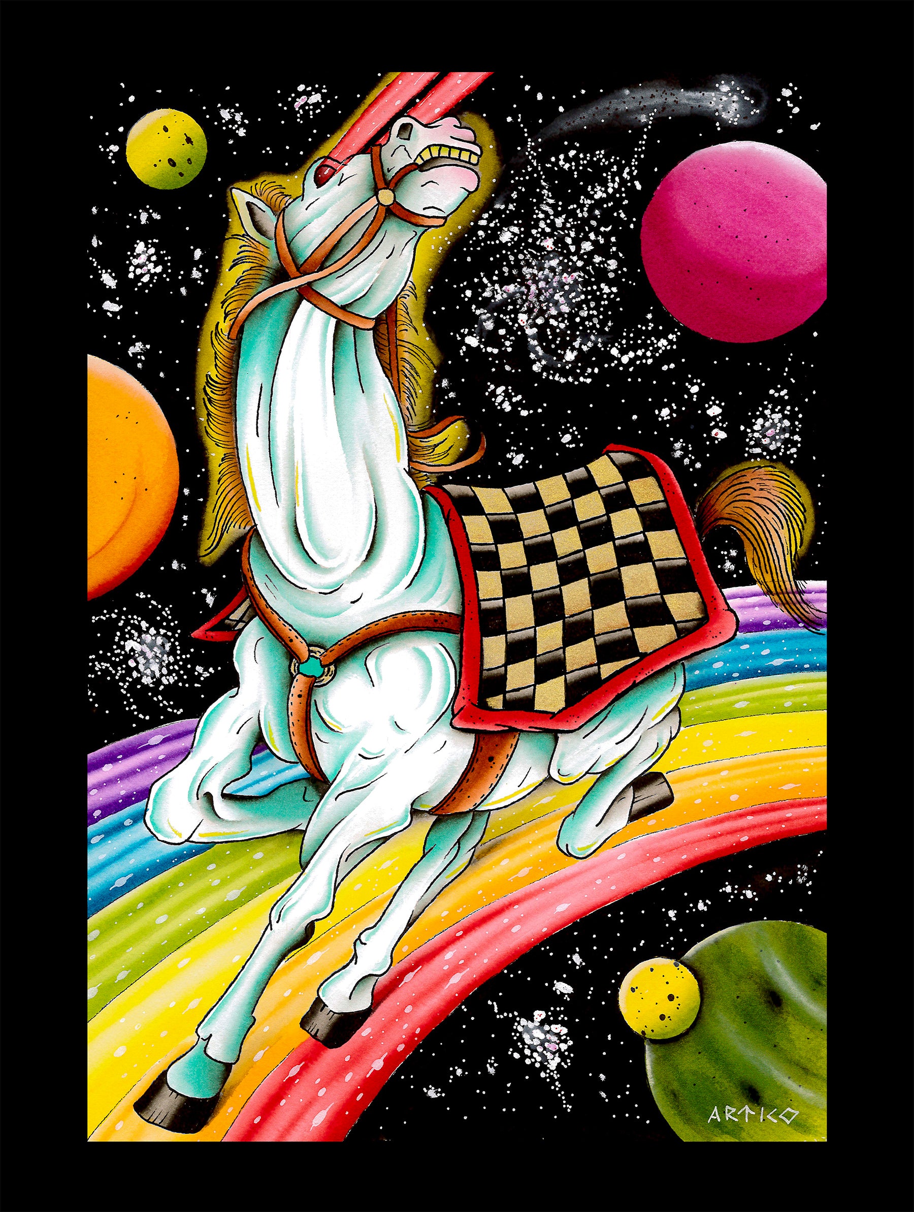 Space Horse Art Print – Unique Space-Themed Wall Art for Horse