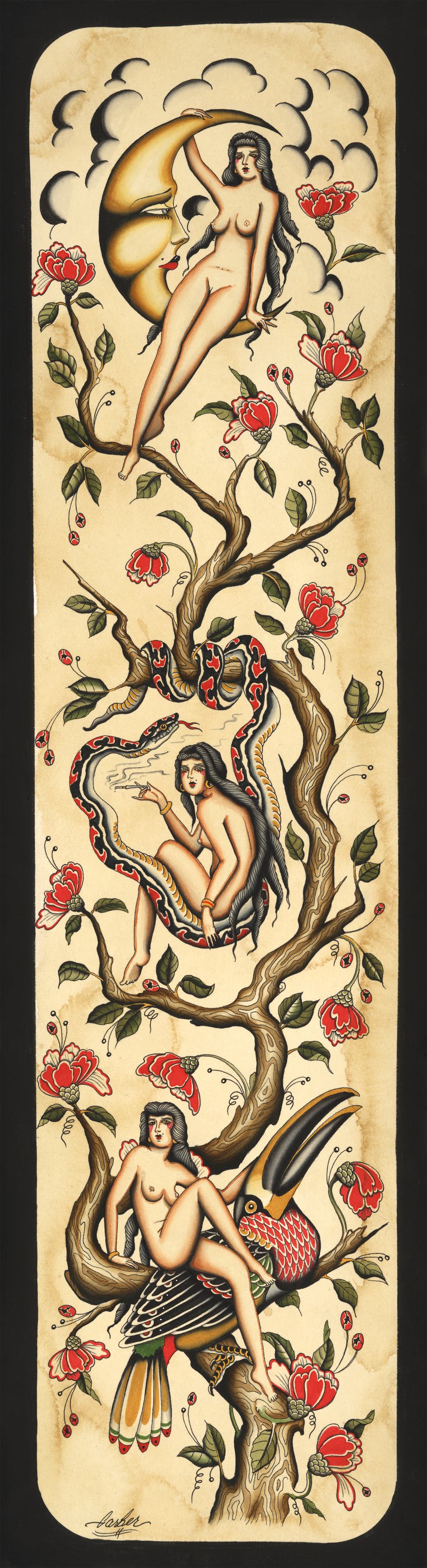 Jon Garber Spitfire Zoo – Archival Tattoo Art Print – Mindzai Apparel