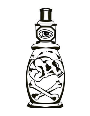 gothic poison bottle pin