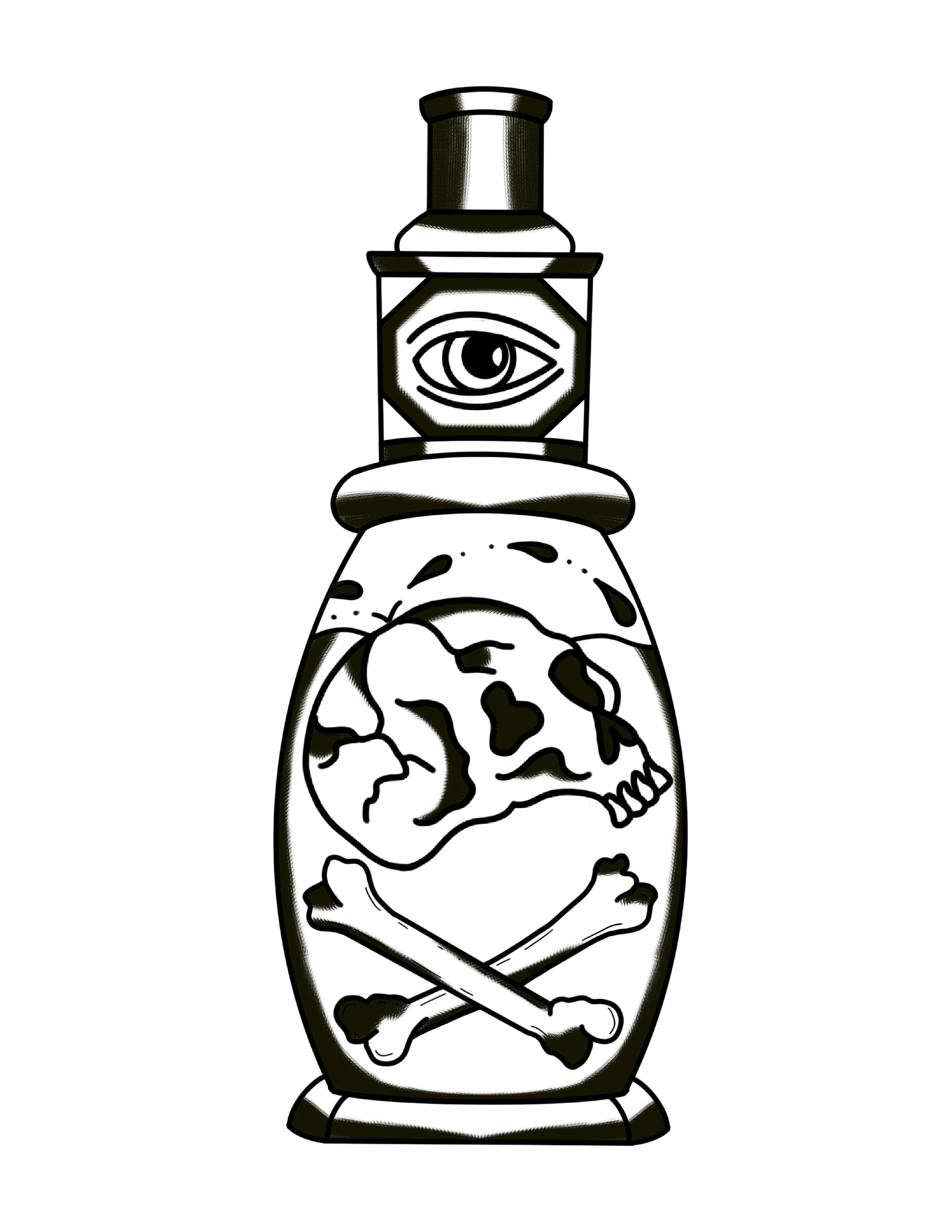 gothic poison bottle pin