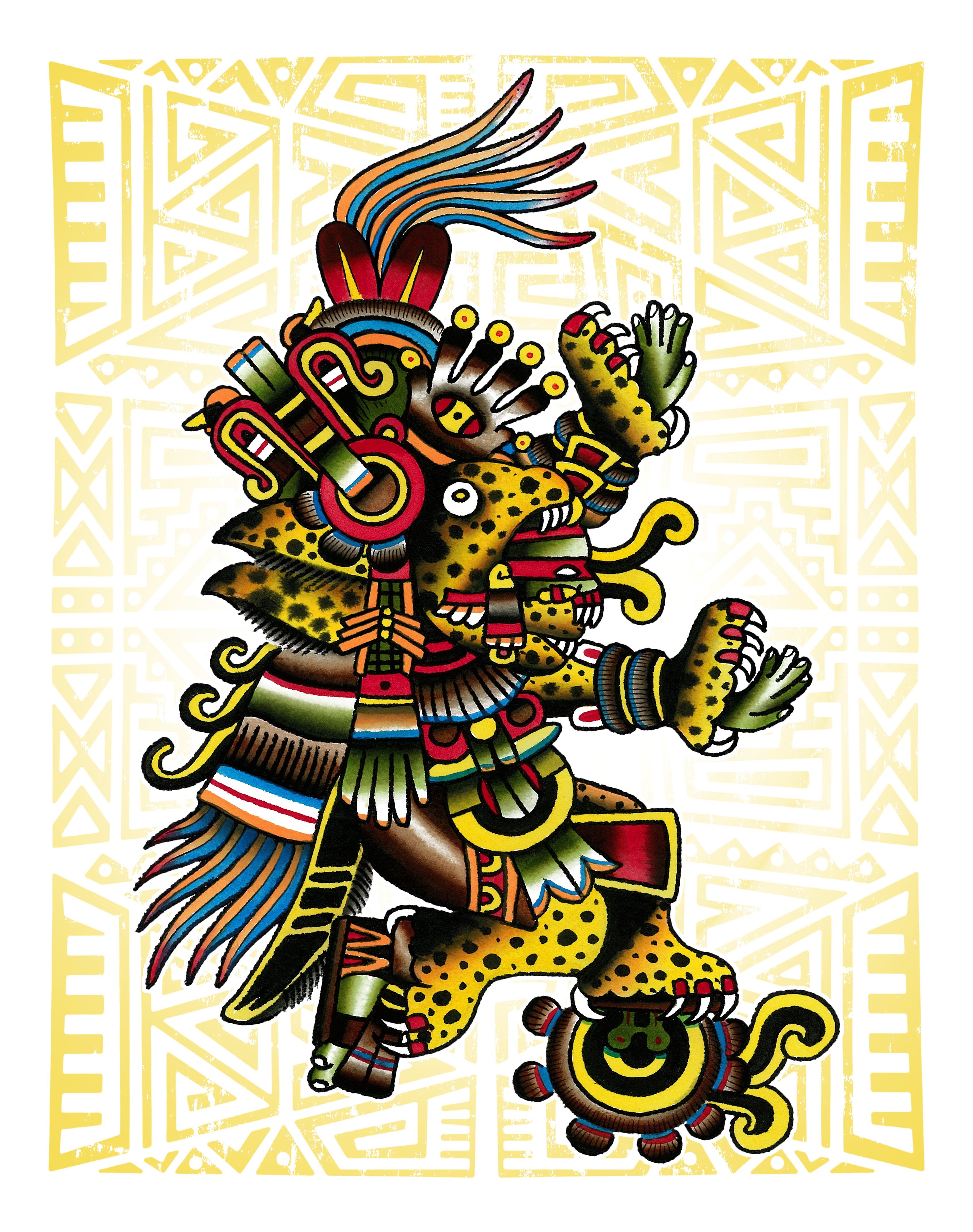Aztec god art print
